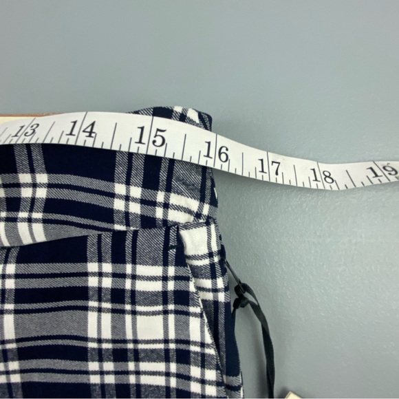 NWT Eliane Rose Plaid Navy White Classic Fit Pant Sz 10 - Picture 10 of 16